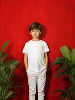 White baby T-shirt Free photo Ai generated