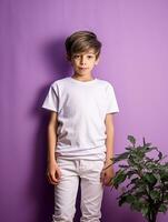 White baby T-shirt Free photo Ai generated