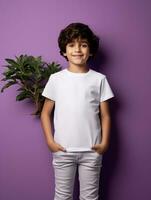 White baby T-shirt Free photo Ai generated