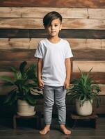 White baby T-shirt Free photo Ai generated