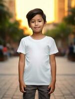 White baby T-shirt Free photo Ai generated