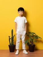 White baby T-shirt Free photo Ai generated