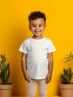 White baby T-shirt Free photo Ai generated