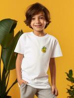 White baby T-shirt Free photo Ai generated