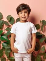 White baby T-shirt Free photo Ai generated