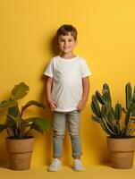 White baby T-shirt Free photo Ai generated