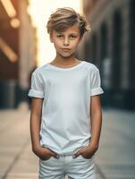 White baby T-shirt Free photo Ai generated