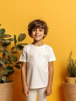 White baby T-shirt Free photo Ai generated