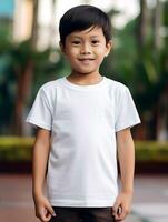 White baby T-shirt Free photo Ai generated