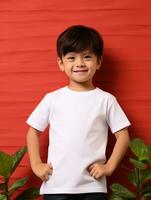 Professional White baby T-Shirt for Mockup Design Ai generated photo