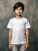 Professional White baby T-Shirt for Mockup Design Ai generated photo