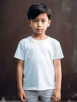 profesional blanco bebé camiseta para Bosquejo diseño ai generado foto