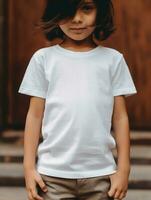 profesional blanco bebé camiseta para Bosquejo diseño ai generado foto