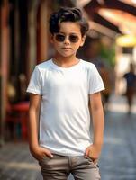 Professional White baby T-Shirt for Mockup Design Ai generated photo