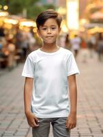 Professional White baby T-Shirt for Mockup Design Ai generated photo