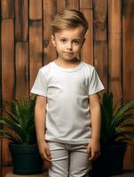 Professional White T-Shirt for Mockup Design Ai generated photo