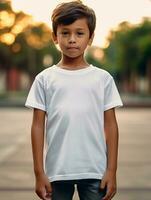 profesional blanco camiseta para Bosquejo diseño ai generado foto