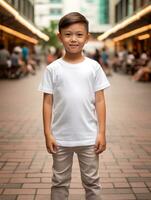 profesional blanco camiseta para Bosquejo diseño ai generado foto