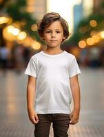 Professional White T-Shirt for Mockup Design Ai generated photo