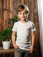 Professional White T-Shirt for Mockup Design Ai generated photo