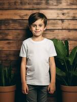 Professional White T-Shirt for Mockup Design Ai generated photo