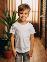 White baby T-shirt Free photo Ai generated