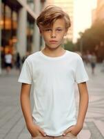 White baby T-shirt Free photo Ai generated