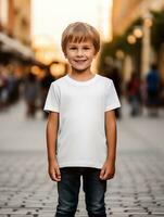 White baby T-shirt Free photo Ai generated