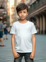 White baby T-shirt Free photo Ai generated