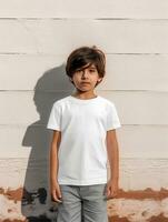 White baby T-shirt Free photo Ai generated