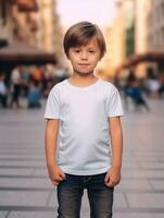 White baby T-shirt Free photo Ai generated