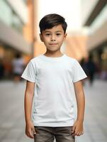 White baby T-shirt Free photo Ai generated