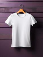 Blank white t-shirt for mockup design Ai generated photo