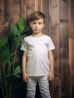 Blank white baby t-shirt for mockup design Ai generated photo