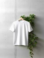 Blank white t-shirt for mockup design AI Generative photo