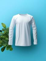 Blank white t-shirt for mockup design AI Generative photo