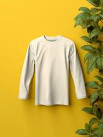 Blank white t-shirt for mockup design AI Generative photo