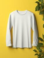 Blank white t-shirt for mockup design AI Generative photo