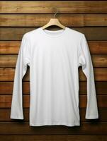 Blank white t-shirt for mockup design AI Generative photo