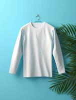 Blank white t-shirt for mockup design AI Generative photo