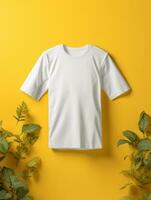 Blank white t-shirt for mockup design AI Generative photo