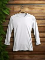 Blank white t-shirt for mockup design AI Generative photo