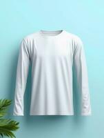 Blank white t-shirt for mockup design AI Generative photo