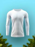 Blank white t-shirt for mockup design AI Generative photo