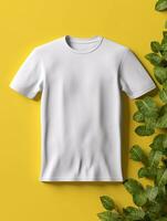 Blank white t-shirt for mockup design AI Generative photo