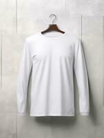 Blank white t-shirt for mockup design AI Generative photo