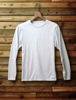 Blank white t-shirt for mockup design AI Generative photo