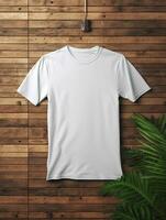 Blank white t-shirt for mockup design AI Generative photo