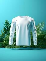 Blank white t-shirt for mockup design AI Generative photo