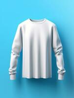 Blank white t-shirt for mockup design AI Generative photo